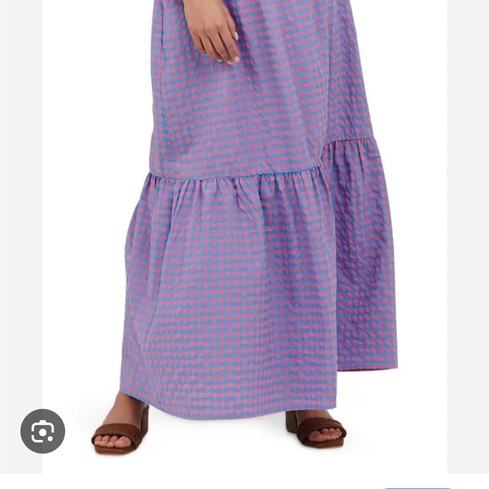ISO of Charlie Holiday WHITNEY MAXI SKIRT - PINK BLUE GINGHAM
